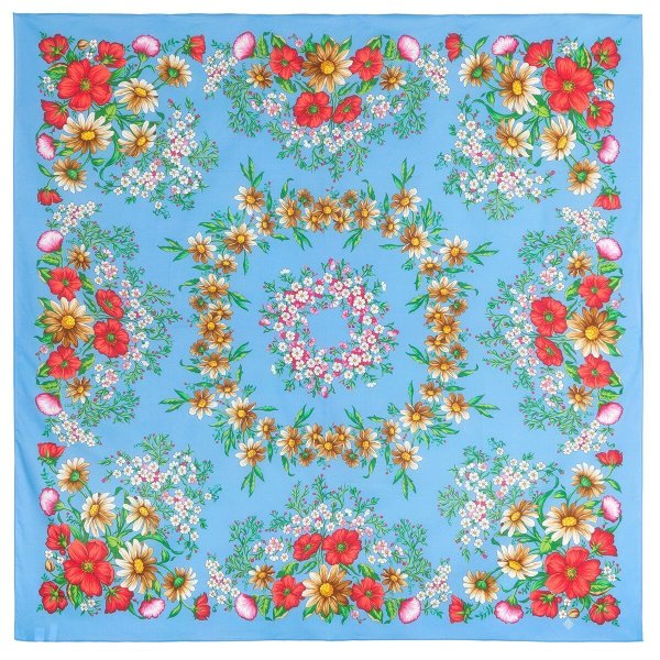 Павловопосадские платки 1748-0палисадничек платок из хлопка