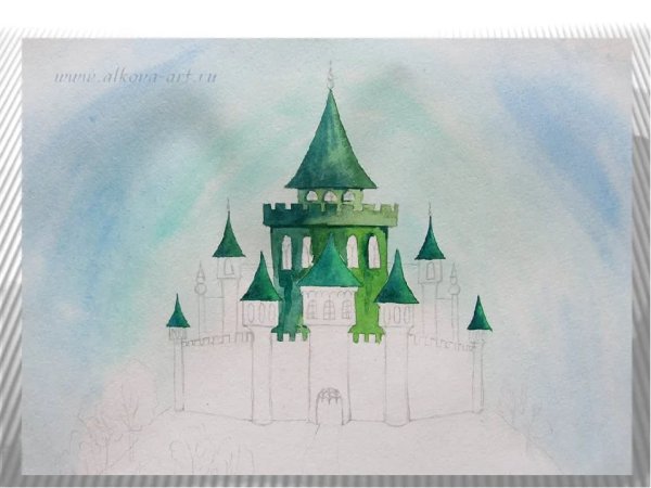 Синий и зеленый замок