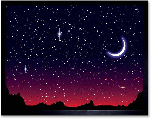 Звездное небо с луной