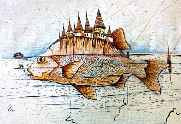Карась карандашом