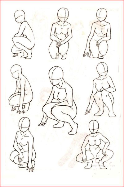 Сидячие позы для рисования