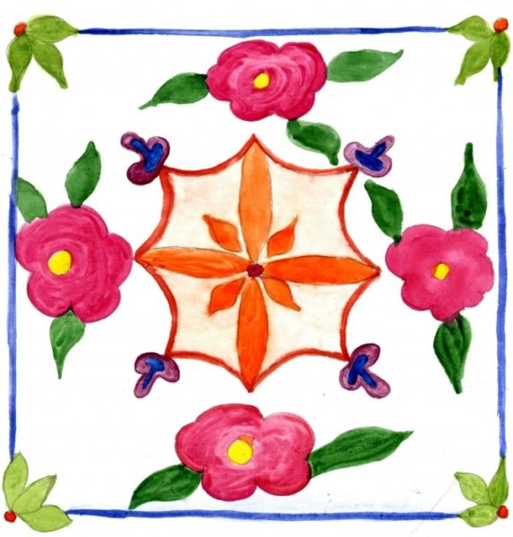 Узор в квадрате для рисования