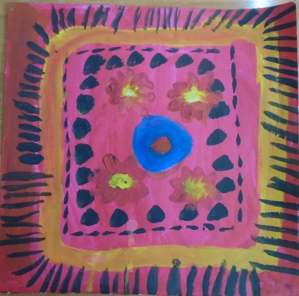 Рисование узор на платке