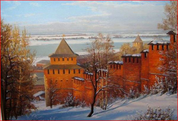 Чкаловская лестница Нижегородского Кремля рисунок