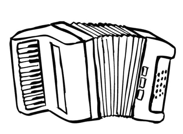 Гармонь раскраска для детей