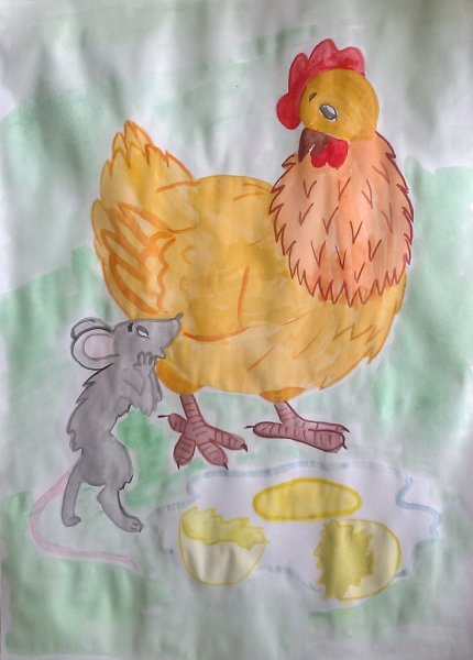 Рис к сказке Курочка Ряба