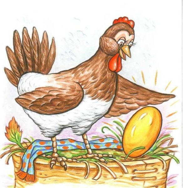Курочка Ряба раскраска для малышей