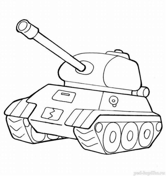 Танк т-34 раскраска для детей