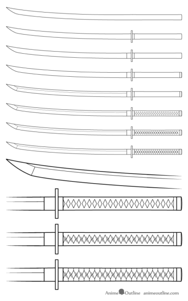 Чертеж катаны Танджиро