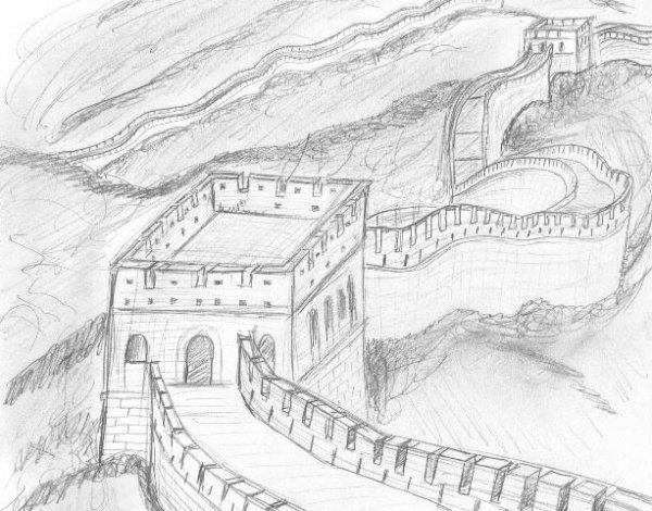 Великая китайская стена нарисова