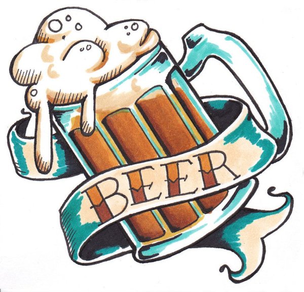 Пиво тату Олд скул