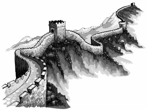 Великая китайская стена китайская иллюстрация