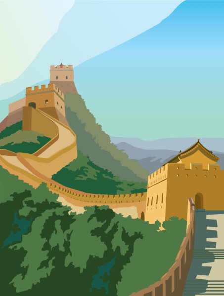 Великая китайская стена иллюстрация