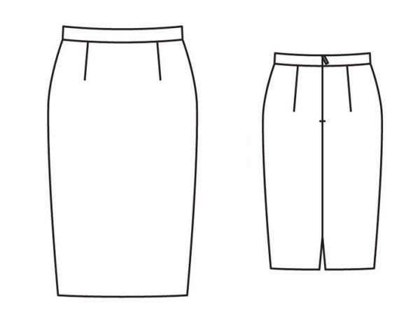 Эскиз юбки карандаш
