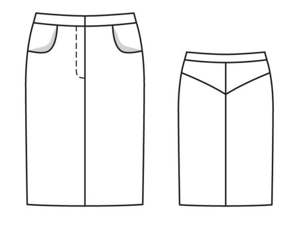 Макет прямой юбки
