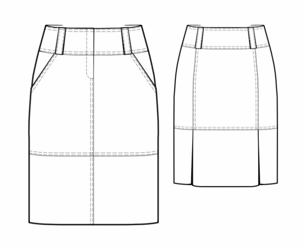 Юбка карандаш с кокеткой выкройка