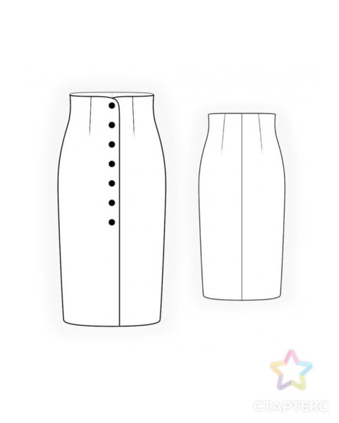 Юбка карандаш на пуговицах спереди выкройка