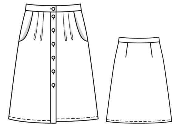 Юбка на пуговицах спереди выкройка Бурда