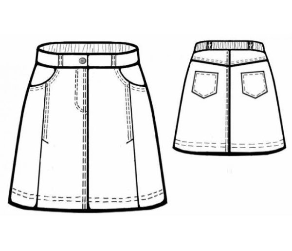 Юбка трапеция эскиз