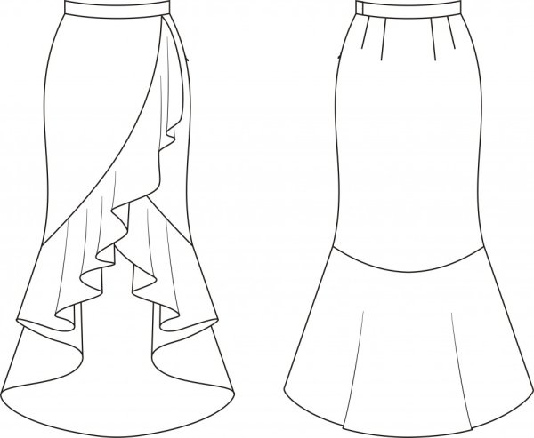 Технический эскиз юбки