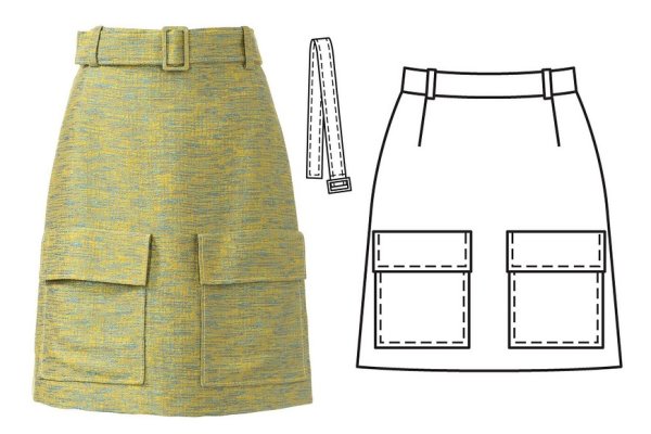 Выкройка шлевки на юбку