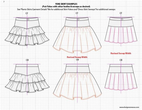 Модели юбок технический рисунок