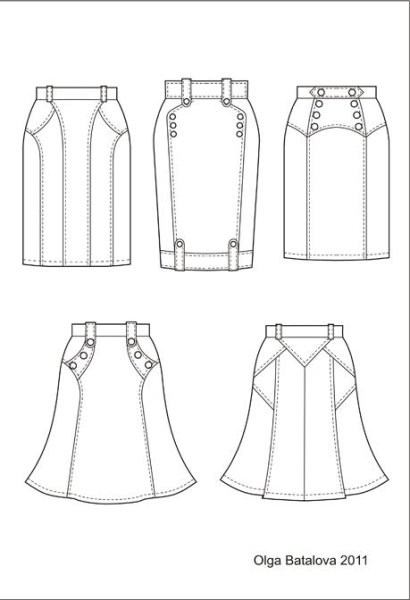 Технический эскиз юбки