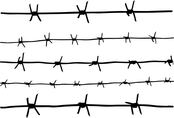 Колючая проволока на черном фоне