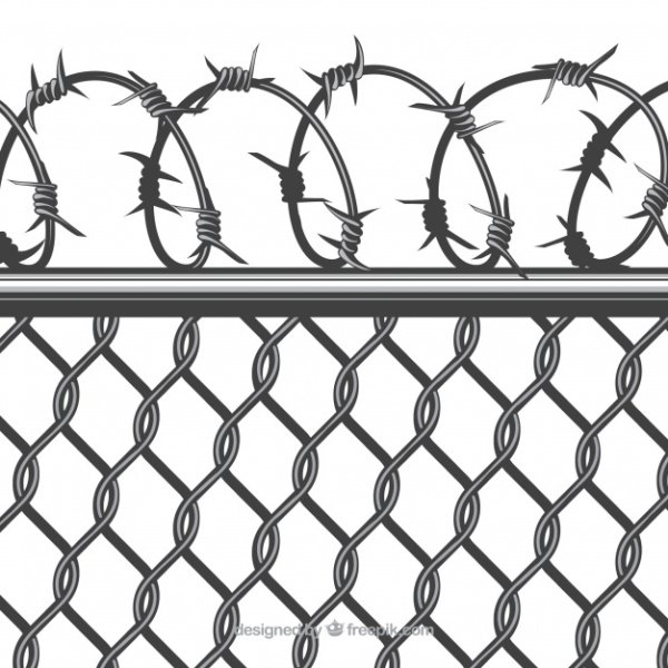 Забор с колючей проволокой