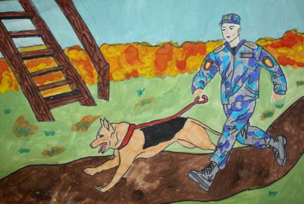 Кинолог детский рисунок