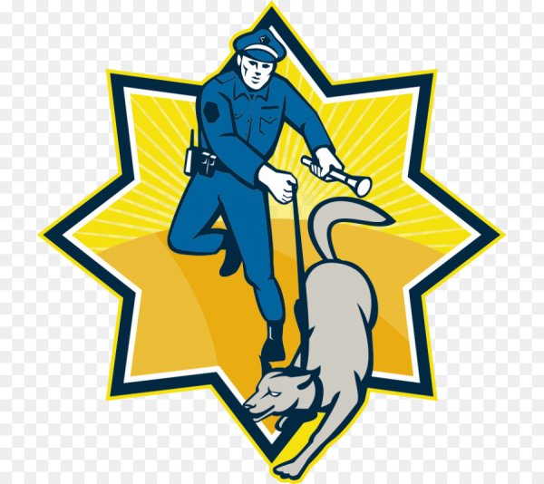 Полицейский с собакой вектор