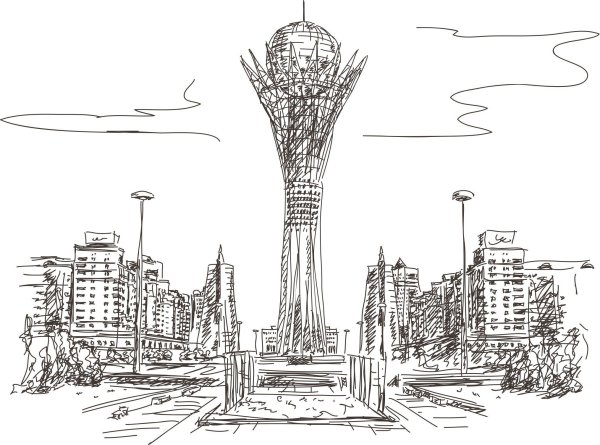 Байтерек нарисовать