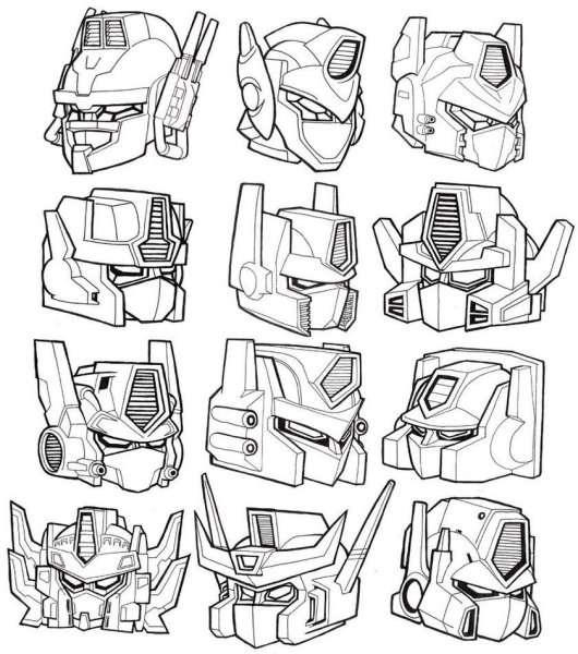 Раскраски трансформеры Оптимус Прайм и Бамблби