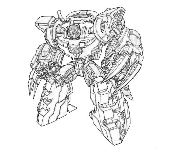 Раскраска Бамблби и Оптимус