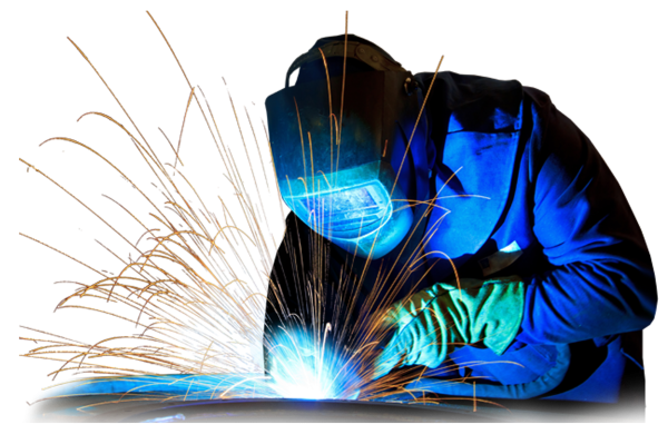 Сварщик на белом фоне