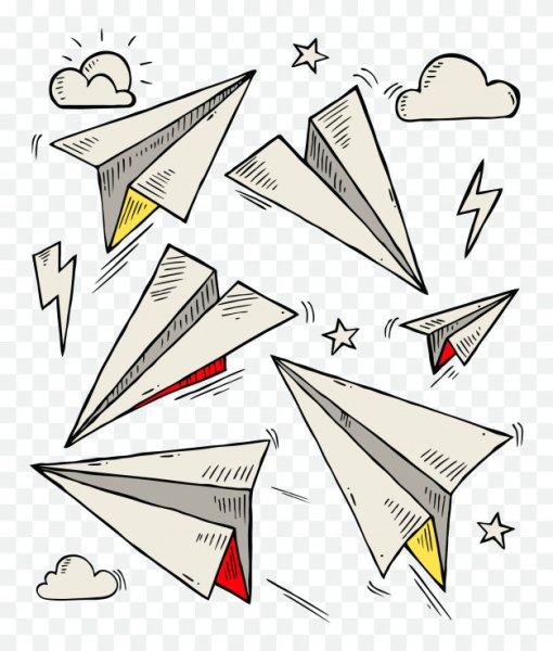 Бумажный самолетик летит