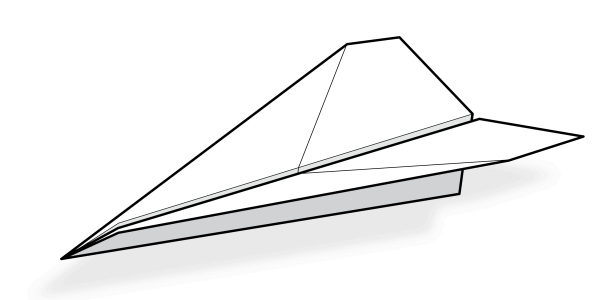 Бумажный самолетик сбоку