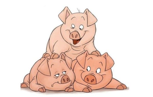 Три поросенка раскраска для детей