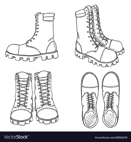 Ботинки высокие зарисовка