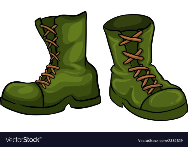 Армейские сапоги на прозрачном фоне