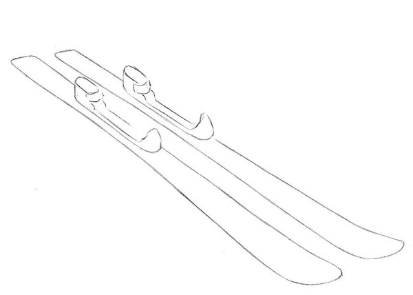 Рисование лыжи
