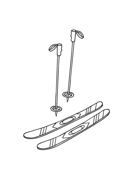 Лыжи рисунок