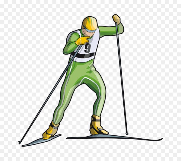 Лыжник рисунок