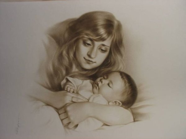 Мать и дитя иллюстрации