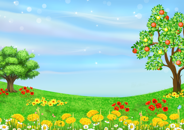 Дерево на полянке для детей