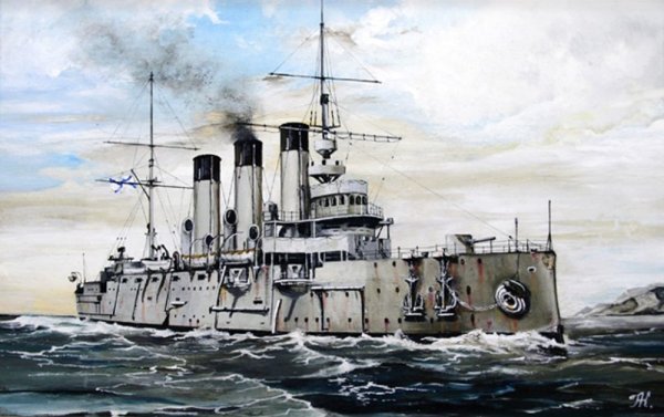 Крейсер Аврора гравюра