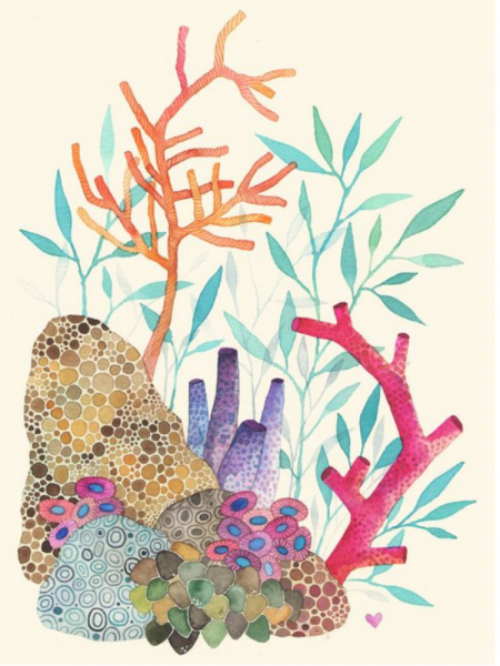 Кораллы акварель