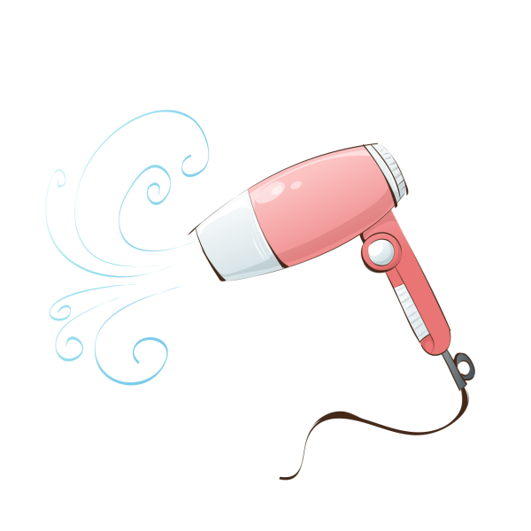 Фен на белом фоне