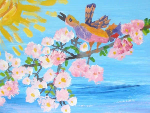 Весна красками для детей