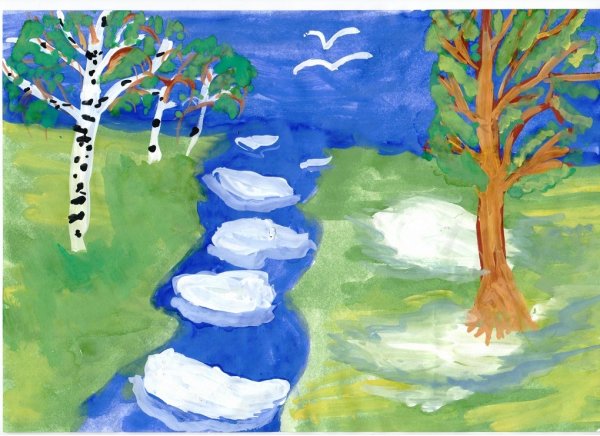 Весна рисунок карандашом